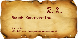 Rauch Konstantina névjegykártya